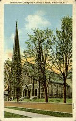 Immaculate Conception Catholic Church Wellsville, NY Postcard 