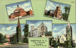 City Of Beautiful Churches, In The Land Of The Sky Asheville, NC Postcard Postcard