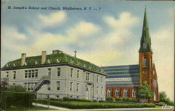 St. Joseph School And Church Middletown, NY Postcard Postcard