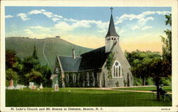 St. Luke's Church and Mt. Beacon in Distance Postcard