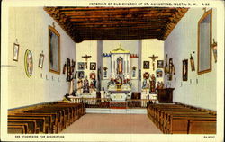 Interior Of Old Church Of St. Augustine Isleta, NM Postcard Postcard