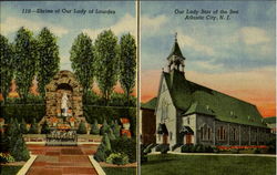 Shrine Of Our Lady Of Lourdes/ Our Lady Star Of The Sea Atlantic City, NJ Postcard Postcard