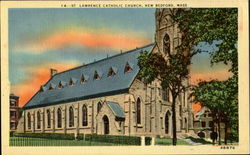 Lawrence Catholic Church New Bedford, MA Postcard Postcard
