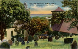 View From Burial Hill Showing Church Of The Pilgrimage Postcard