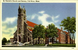 St. Patrick's Church and Rectory Fall River, MA Postcard Postcard