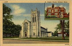 St. Josephs Church Portland, ME Postcard Postcard