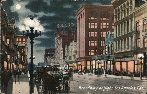 Broadway at Night Los Angeles California