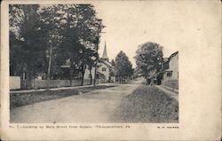 Looking Up Main Street From Square Thompsontown, PA Postcard Postcard Postcard