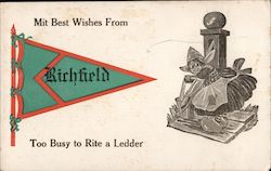 Mit Best Wishes From Richfield, Too Busy To Rite a Ledder Postcard