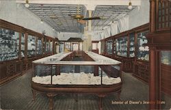 Interior of Diener's Jewelry Store Postcard