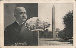 E.S. Stuart & The Soldiers Monument Postcard