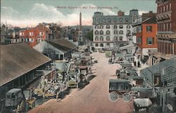 Market Square in War Time Postcard