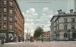 Third and Walnut Street Postcard