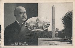 E.S. Stuart, New Governor of Pennsylvania & the Soldiers Monument Harrisburg, PA Postcard Postcard Postcard