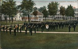 Indian School Band and Girls Quarters Postcard