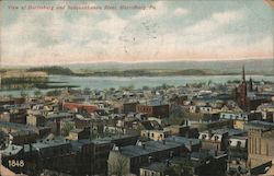 View of City and Susquehanna River Postcard