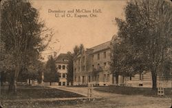 Dormitory and McClure Hall, U. of O. Postcard