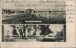 View of Bath House and City Park Long Beach, CA Postcard Postcard Postcard