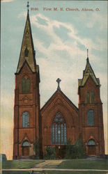 First M.E. Church Akron, OH Postcard Postcard Postcard