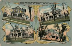 Group of Residences Independence, KS Postcard Postcard Postcard