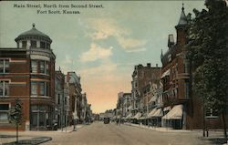 Main Street North from Second Street Fort Scott, KS Postcard Postcard Postcard