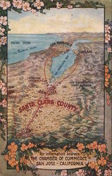 Santa Clara County map from Chamber of Commerce Postcard