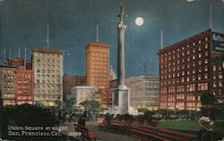 Union Square at Night Postcard