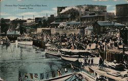 Houston Ship Channel and Foot of Main Street Texas Postcard Postcard Postcard