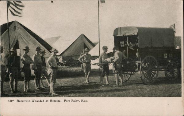 Receiving Wounded at Hospital Fort Riley Kansas