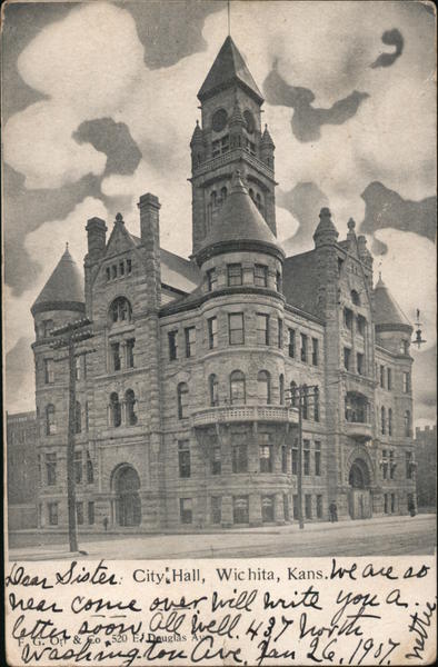 City Hall Wichita, KS Postcard