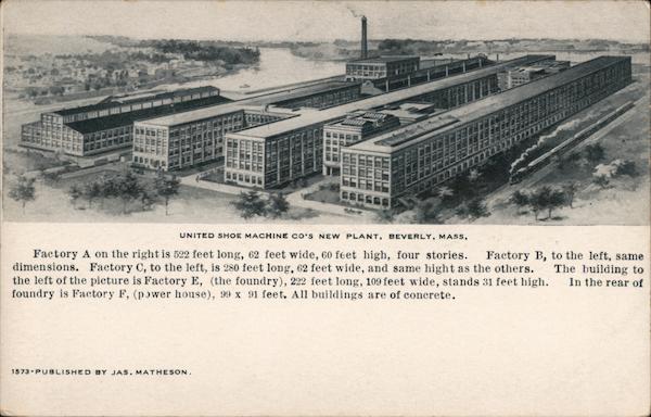 United Shoe Machine Co's New Plant Beverly Massachusetts