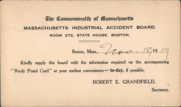 Massachusetts Industrial Accident Board Boston
