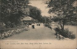 Looking down Main Walk, Mount Holly Park Postcard