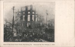 Ruins of the Grand Opera House, Destroyed by Fire February 1, 1907 Postcard