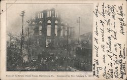 Ruins of the Grand Opera House - Destroyed by Fire February 1, 1907 Postcard
