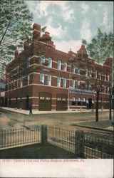 Central Fire and Police Station Postcard