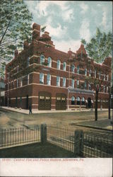 Central Fire and Police Station Allentown, PA Postcard Postcard Postcard