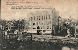 The Odd Fellows Building, Destroyed by Fire Winsted, CT Postcard Postcard Postcard