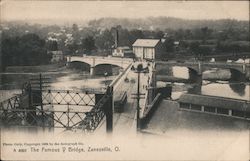 The Famous Y Bridge Zanesville, OH Postcard Postcard Postcard