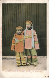 Chinese Girls in Holiday Attire Postcard