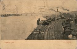 Along the River Front, Union Pacific Railroad Postcard