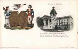 South Carolina State Seal, Capitol at Columbia Postcard