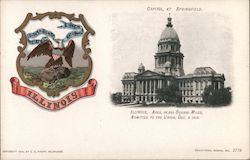 Illinois State Seal, Capitol at Springfield Postcard Postcard Postcard