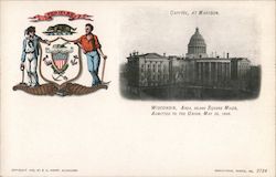 Wisconsin State Seal, Capitol at Madison Postcard Postcard Postcard