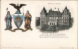 State Seal and Capitol at Albany Postcard