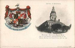 Maryland State Seal, Capitol at Annapolis Postcard