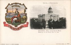 State Seal, Capitol at Sacramento California Postcard Postcard Postcard
