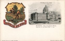 Minnesota State Capitol - State Seal Postcard