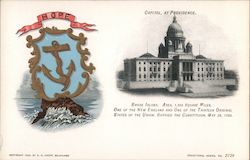 State Seal, Capitol at Providence Postcard