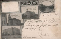 Lyndon High School, Osage County Court House, Stoddard Block Kansas Postcard Postcard Postcard